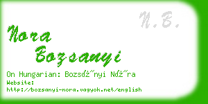 nora bozsanyi business card